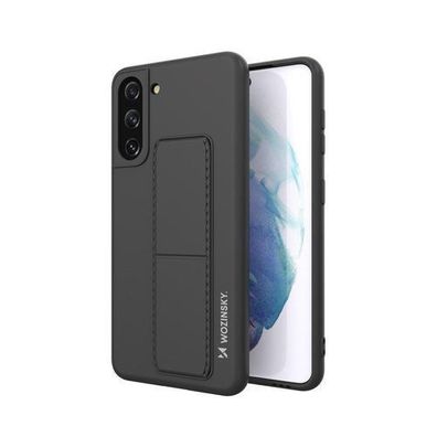 Wozinsky Silikon-Schutzhülle mit Ständer für Samsung Galaxy S21+ 5G - Schwarz
