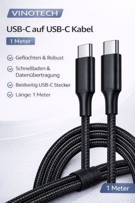 1m - 30cm USB-C auf USB-C Kabel Ladekabel Datenkabel Samsung Xiaomi iPhone NEU