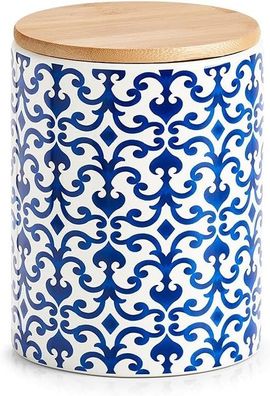 Zeller 19819 Vorratsdose "Marokko" 900 ml Keramik blau/weiß 11 x 15,3 #Y106-948