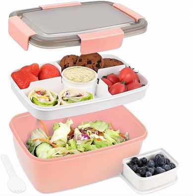 Bugucat Lunchbox 2000ml Auslaufsichere Brotdose Bento Box Dosen Rosa #Y95-864
