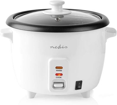 Nedis KARC06WT Reiskocher 300 Watt 0,6 Liter Rice Cooker Weiß #Y91-547