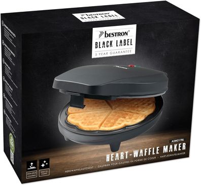 Bestron ASW217BL Waffeleisen für klassische Herzwaffeln Wafflemaker #Y93-1266