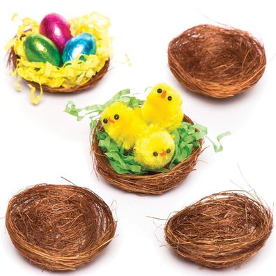 15 x Baker Ross Mini Vogelnester Küken Osterdekorationen Nester NEU #Y69-1248