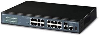 Buffalo BS-G2116M-EU Layer 2 Gigabit POE+ Switch 16-Port, SMNP, Web-UI #Y102-968