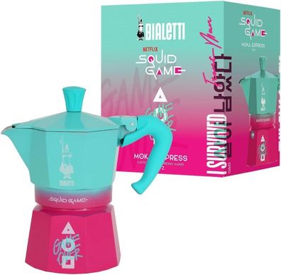 Bialetti Moka Express Squid Game© 3 Tassen Verbrühungssicherer Griff #Y92-207