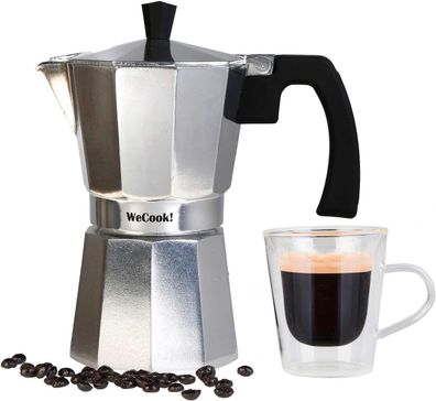 WECOOK! Paola Espressokocher Aluminium 3 Tassen Espresso Kocher #Y67-816