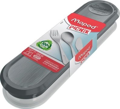 Maped PICNIK Reise Besteck Set Concept ADULT 4-tlg grau #Y68-676