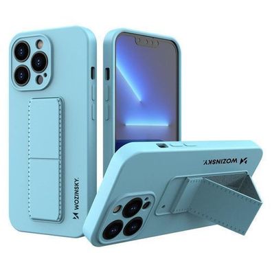 Wozinsky Silikon-Schutzhülle mit Ständer für iPhone 13 mini, hellblau