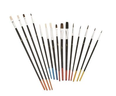 Hart Fein Pinsel Set 15-teilig Pinsel Künstler Schule Kinder Borstenpinsel NEU