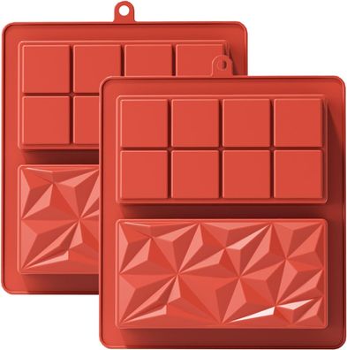 2 in 1 Schokoladenform Silikon Schokoladentafel 2er Pralinenförmchen #Y91-1307