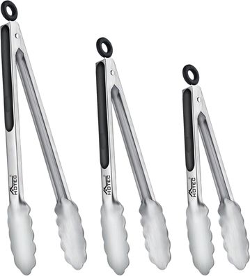 Hotec Edelstahl Küchenzange Set von 3-7 Zoll, 22,9 cm und 30,5 cm #Y68-1246