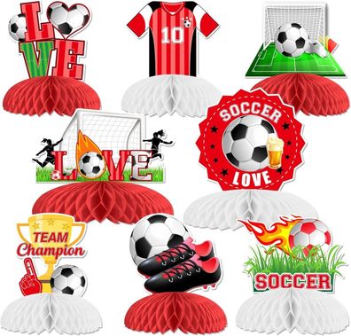 Jollyboom Tischdekorationen für Fußball-Geburtstagspartys Rot Weiß NEU #Y68-655