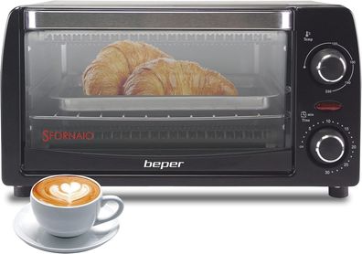 BEPER 90.882 Elektrischer Backofen 1050 W 12 L Heizelemente aus Quarz #Y98-1052