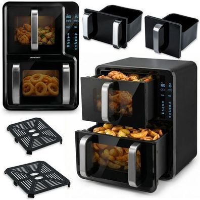 Heißluftfritteuse, Doppelkammer, vertikal, 12 l, Berdsen 2800W BD-664