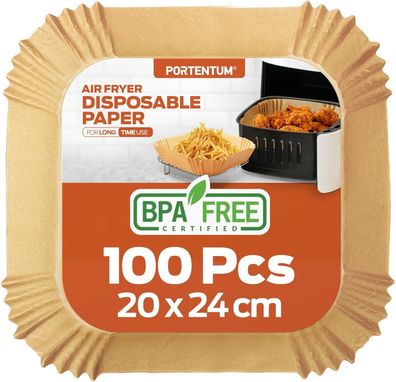 Portentum Backpapier für Heißluftfritteusen 100 Stück BPA-frei NEU #Y101-1094