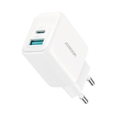 Joyroom Schnellladegerät JR-TCF21, USB-C/USB-A, 20W, PD/QC 3.0, Weiß - Netzadapt