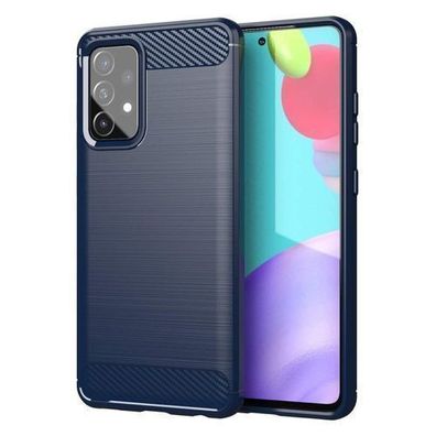 Samsung Galaxy A72 4G Hülle - Flexibles Carbon Case in Blau