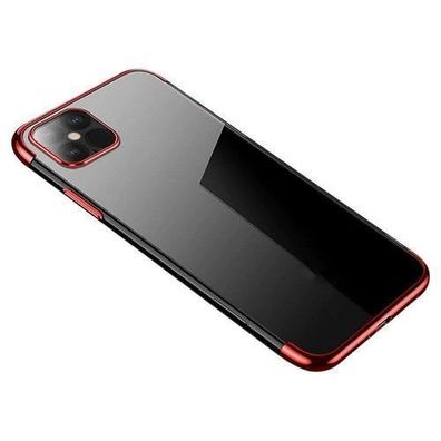 Transparentes TPU-Schutzetui mit Metallic-Rahmen für Xiaomi Mi 11 - Rot