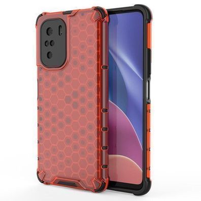 Rotes Honeycomb-Schutzhülle mit Gelrahmen für Xiaomi Redmi K40 Pro+/K40 Pro/K40