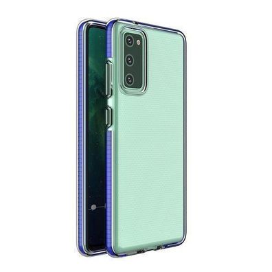 Samsung Galaxy A72 4G Silikonhülle mit Farbrahmen, Dunkelblau - Spring Case Schu