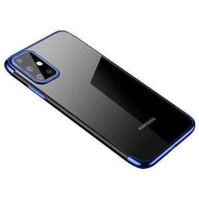 Durchsichtige Schutzhülle mit Metalrahmen für Samsung Galaxy A72 4G - Blau