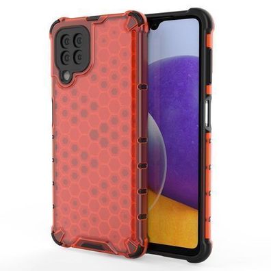 Samsung Galaxy A22 4G Schutzhülle mit Wabenmuster, stoßfestes Case, roter Rahmen