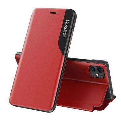Elegante Eco-Leder Klapphülle mit Sichtfenster und Standfunktion für iPhone 13 P