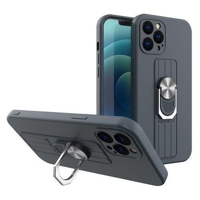 Samsung Galaxy S21+ 5G Schutzhülle Dunkelblau - Silikon Case mit Fingerhalterung
