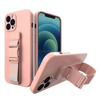 Rosa Schutzhülle mit Kordel und Kettchen für iPhone 8 Plus / iPhone 7 Plus - Sti