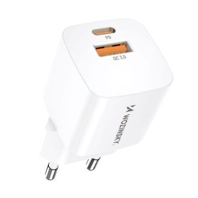 Wozinsky 20W Dual USB-C/USB-A Netzladegerät - Weiß
