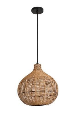 Geflochtene Hängelampe Boho Stil SILVON string + Metall für Wohnzimmer Decke