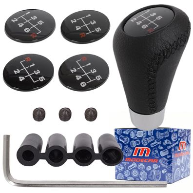 Universal-set AUS Schwarzem LEDER + CHROM + 5- UND 6-GANG-EMBLEMEN