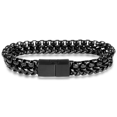 Men´s black steel bracelet