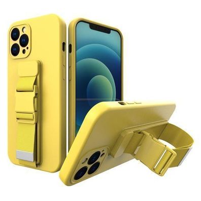 iPhone 13 Pro Gel-Hülle mit Kordel und Kettengriff - Handytasche in Gelb