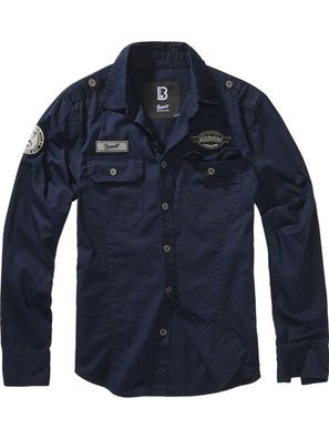 Brandit Herren Hemd Luis Vintage Shirt Long Sleeve Navy