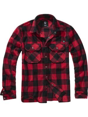 Brandit Herren Hemd Jeff Fleece Shirt Long Sleeve Red/Black