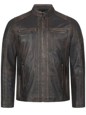 Lederjacke Herren Jacke echt Leder Rock Creek Herren Bikerjacke H-383