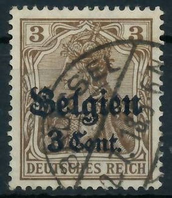 BES. 1WK Landespost Belgien Nr 11aI gestempelt gepr. X4431CE