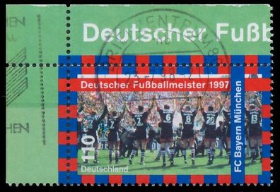 BRD BUND 1997 Nr 1958 zentrisch gestempelt ECKE-OLI X5580FA