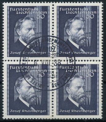 Liechtenstein 1938 Nr 170 zentrisch gestempelt Viererblock X13953A