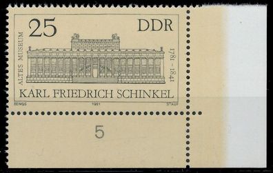 DDR 1981 Nr 2620 postfrisch ECKE-URE XABA0BA