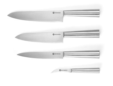4-teiliges Küchenmesserset mit Kochmesser, Tranchiermesser, Schäler