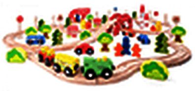 Großes Eisenbahn-Set mit Brücke und Haltestelle - Starterset