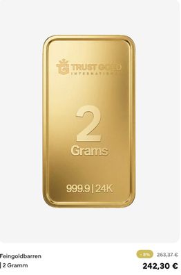 Gold Trust International 2g mit 8% Rabatt
