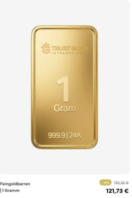 Gold Trust International 1g mit 8% Rabatt
