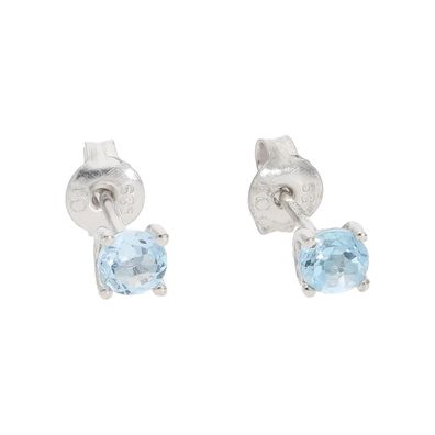 Ohrstecker Damen Silber 925 echter Blautopas Juwelmalux JL10-06-3723
