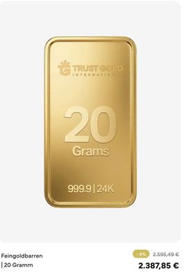 Gold Trust International 20g mit 8% Rabatt