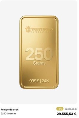 Gold Trust International 250g mit 8% Rabatt