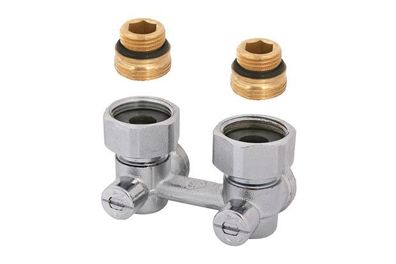 Raccord coudé JS pour radiateur compact, système 2 tuyaux, nipple, DN15, filetage UE