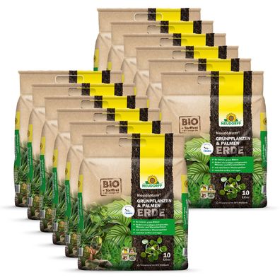 12 x Neudorff NeudoHum® Grünpflanzen- & PalmenErde, 10 Liter